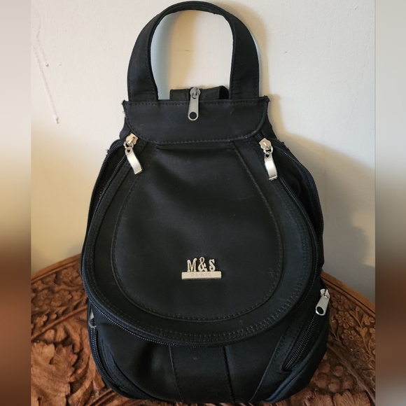 M&zS Handbags - M&S Black Backpack Purse